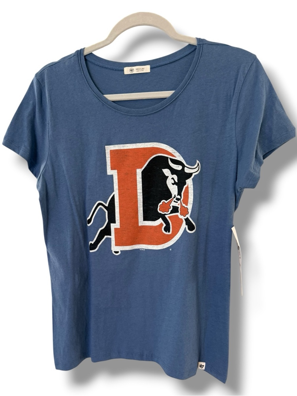 NWT ‘47 Durham Bulls Premier Frankie Women’s Tee, Cadet Blue, Scoop Neck, Medium